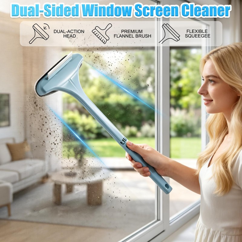 Window Screen Cleaner,2026New Upgraded 2in1 Detachable Window Cleaning Brush with