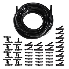 HUAZIZ 4M Windscreen Washer Hose, Wiper Hose Repair Kit, Automotive Hose, Insulation Hose, Universal Windscreen Washer System with 45 Pieces Hose Connector (Black)
