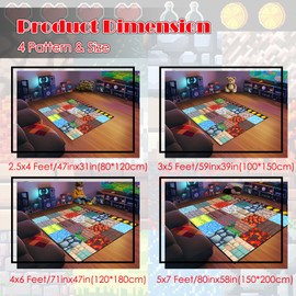 Game Room Rug - Video Game Block Theme Carpet Boys Room Decor for Bedroom Large Gaming Floor Mat Rugs for Boys Bedroom Playroom, 5'x7'