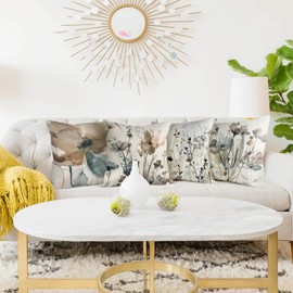 YCOLL Cushion Covers, Set of 4, Linen, Decorative, Geometric Pattern, Cushion Covers for Sofa, Bedroom, Couch, Outdoor Cushions, 45 x 45 cm, A090