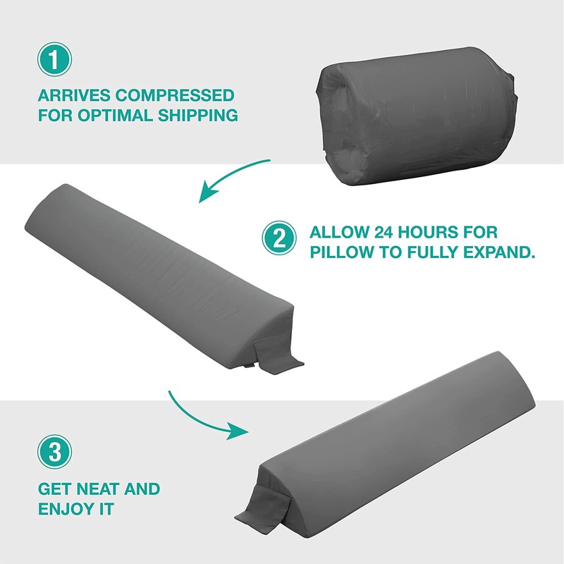 Vekkia Queen Bed Wedge Pillow for Headboard Gap, 0–6" Gap