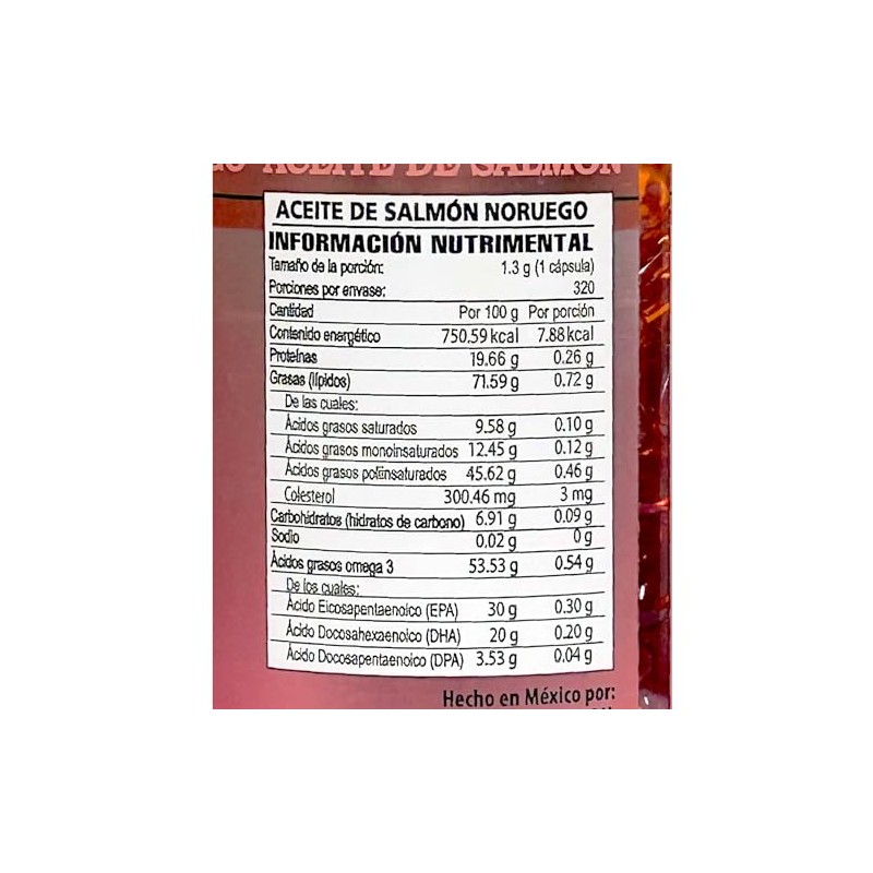 Aceite de Salmón Noruego Omega 3, 320 capsulas All Nature