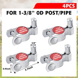 WYIPOLZI 1-3/8" Chain Link Fence Frame Gate Post Male Hinge, Pack of 4, Galvanized Steel Gate Hinge for Fence Posts, Chain Link Fence Parts for Farm Gate, Bolts & Nuts Included