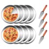 tchrules 8 Inch Pizza Pan Set of 8, Stainless Steel