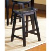 Set Of 2pc 18 Inch Height Saddle Seat Stools Black