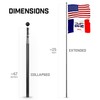 G128 Combo Pack: 25 Ft Telescoping Aluminum Flagpole (Black) &