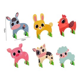TOYANDONA Kids Croquet Set, Cartoon Wooden Animal Croquet Set Funny Lawn Games for Boys Girls