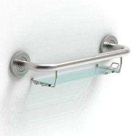 AquaChase Bath, Shower and Toilet Safety Grab Bar for Seniors and Handicaps, Mobility Aid Balance Assist Handle, Stainless Steel, 16 inch for Stud Mount