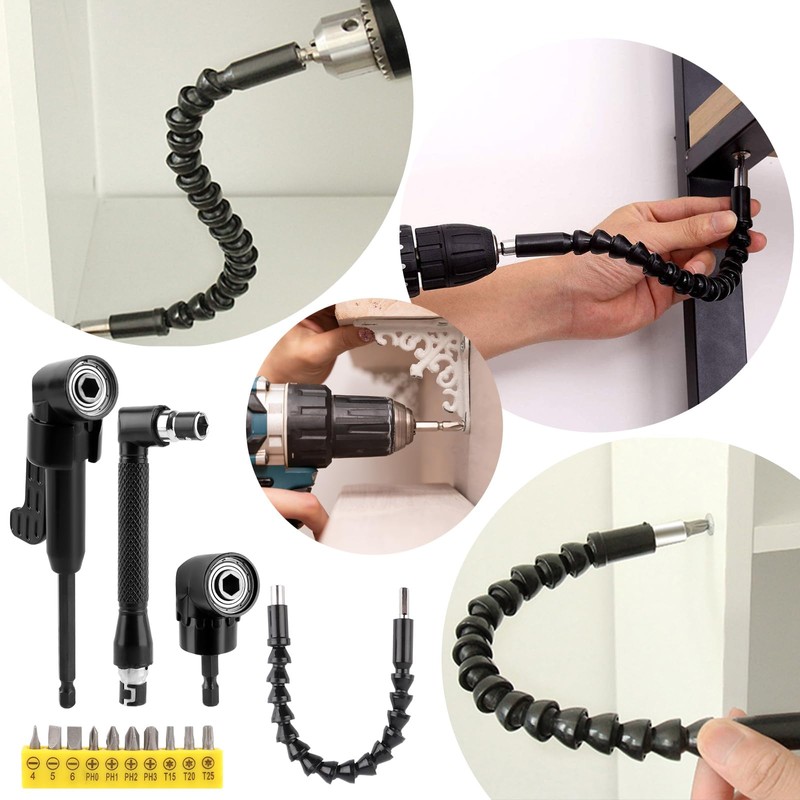 14-Piece 105° Angle Screwdriver Attachment Set, Angle Attachment Set Bit