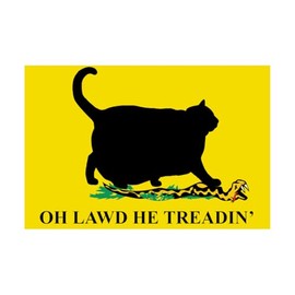 Chonky Cat, Oh Lawd He Treadin', Funny Stickers, Stickers for Laptop, Don't Tread Stickers, Water Bottle Stickers, Aesthetic, Gadsden Flag