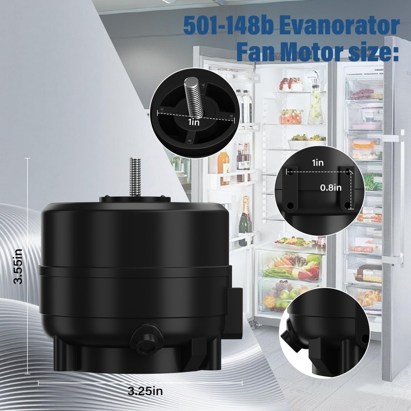 Xicbie 501-148B Refrigerator Evaporator Motor 9W 1550RPM CW 115V