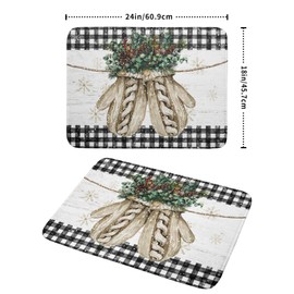 Christmas Dish Drying Mat for Kitchen Counter 18x24 Inches, Xmas Winter Glove Snowflake Buffalo Checked Plaid Microfiber Absorbent Dishes Drainer Rack Pads under Sink