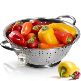 KADAX Stainless Steel Noodle Strainer Colander Colander Kitchen Colander Filter Two Handles and Sturdy Base Dishwasher Safe