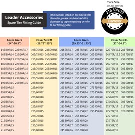 Leader Accessories Tire Covers (4 Pack) - Heavy Duty Waterproof Wheel Protectors for Truck, SUV, Jeep, Camper,Trailer, RV - Universal Fits 24-26.5 Inches Diameter, Black