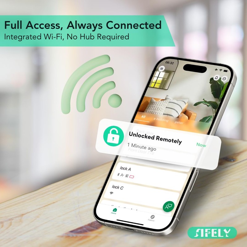 Built-in WiFi Fingerprint Smart Deadbolt with Keypad – Keyless Entry
