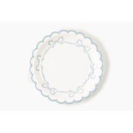 Sweetie Soirées Blue Coquette Bow Dessert Plates - 7" | 25-Pack | For Blue Bow Theme First Birthdays, Baby Shower, and She's Tying the Knot Bachelorette Party Decor | Premium Quality (Blue)