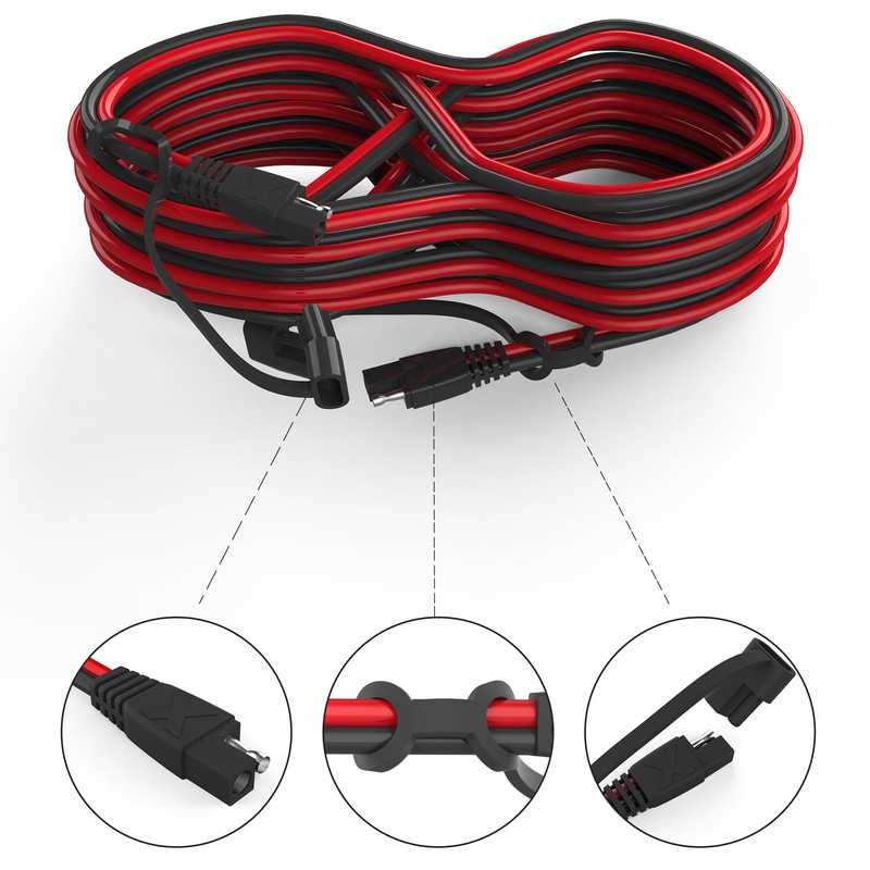 OYMSAE 25Feet SAE Extension Cable Quick Disconnect Connector 16AWG for