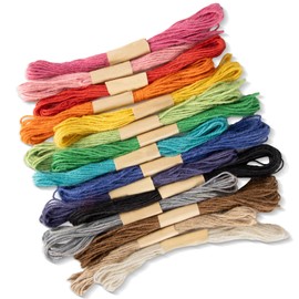 15 Colors Twine String - 2mm Jute Colored Twine Rope Handfasting Cord Thin Twine for Crafts Gift Wrapping Decoration Artwork Picture Display for Christmas Art Supplies 164 Yards in Total