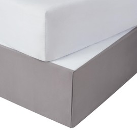 SERTA Modern Solid Bed Skirt, Hotel Quality Dust Ruffle with 13 Inch Drop, Machine Washable, Twin, Dark Grey