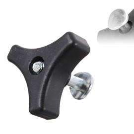Triangle Handle Knob Nut Screw, Lawnmower Wing Nut Screw Bolt, Lawnmower Handle Knobs Nut Bolt, Triangle Handle Rotary Knob Screw Bolt, Universal Lawnmower Handle, Black