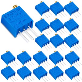 Innfeeltech 20 Pieces 200K Ohm Multiturn Trimmer Potentiometer Blue Adjustable Variable Resistance