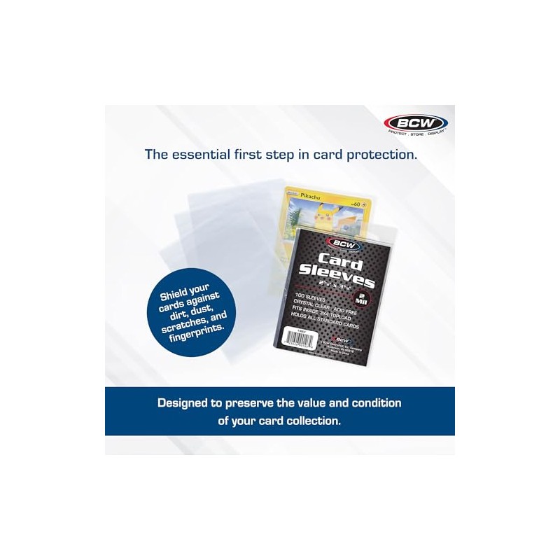 BCW Card Sleeves, 2 5/8 x 3 5/8"