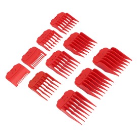 10 Uds. De Protectores para Cortadora De Pelo, Cortadora De Pelo Profesional, Guías De Corte, Accesorio, Peines De Repuesto para Cortadora con Caja De Almacenamiento Roja