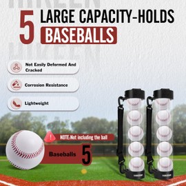 Hikeen Durable Baseball Picker Upper Holds 5 Baseballs,Quick Pickup & Storage Baseball Picker Tube with Shoulder Strap for Baseball Accessories -Balls Not Included