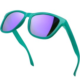 KANASTAL Polarized Sunglasses for Women Men Purple Sunglasses UV400 Classic Sun Glasses Green Frames Fashion Shades for Beach Party Traveling