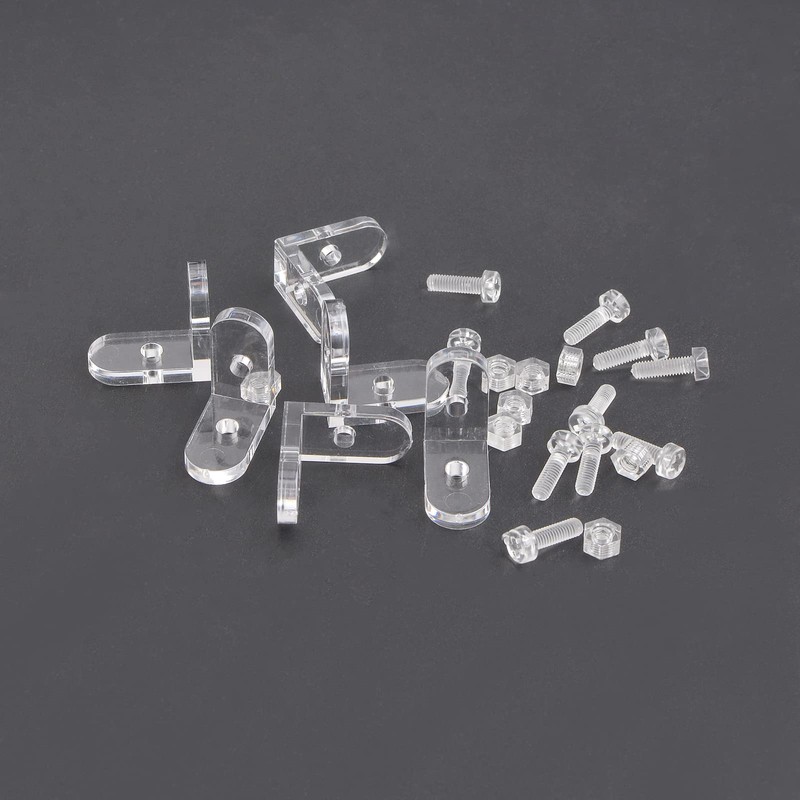 INCREWAYL Brackets, 20pcs Clear Acrylic Corner Brackets 90 Degree Support