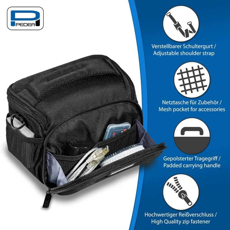 PEDEA Large Black Guard DSLR Camera Case with Screen Protector
