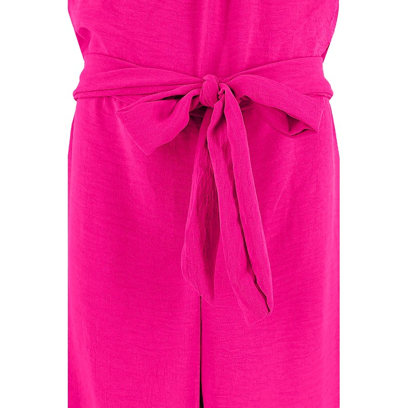Girls Long Sleeveless Dungarees (code 8809) Fuchsia 12 Years