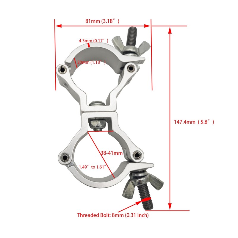 1-1/2" Truss Dual Swivel Coupler Clamp Stage DJ Lighting Clamps
