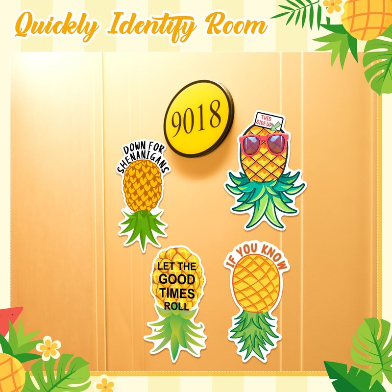 Tellegloww 4 Pcs Large Pineapple Cruise Door Decorations Thicken Car