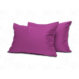 MistyMorning Pillow Cases 2 Pack, Soft & Premium Quality Bedding & Linen, Egyptian Cotton with 200 Thread Count, Breathable with an Envelope Closure in Standard Size (50x75+15 cm) (Purple)