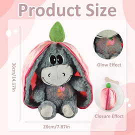 TaimeiMao Breathing Cuddly Toy, Sleeping Donkey, Plush Toy Sleeping Donkey with Breathing Movement and Music, Baby Toy from Birth, Baby Shower and Newborn Gift