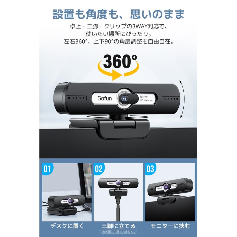 Webcam with Microphone (First Released in 2025, HDR Auto Light