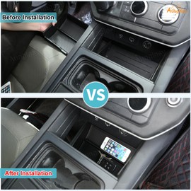 Aunginsy Center Console Organizer Tray Compatible with Land Rover Defender 90/110/130 2020-2024 Central Control Front Gear Shift Lower Panel Storage Box Insert Groove with Mat Interior Accessories