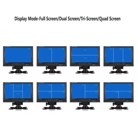 iPoster 9" QUAD SPLIT MONITOR SCREEN 2X REAR VIEW BACK UP CAMERAS SYSTEM FOR BUS TRUCK