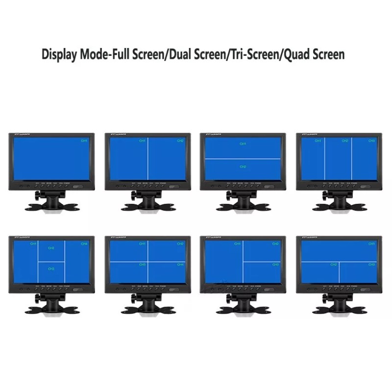 iPoster 9" QUAD SPLIT MONITOR SCREEN 2X REAR VIEW BACK