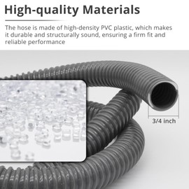 YQMIGU Bilge Pump PVC Hose 3/4 Inch, The Length Can Reach 6FT, Flexible Kink-free, With 2PCS Stainless Steel Hose Clamps And Thru Hull Fitting