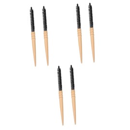 FOMIYES 6pcs Wooden Handle Static Hair Brush Comb Roller Brush for Blow Drying