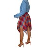 Women's Plaid Skirt Elastic High Waist Bow Tie Front Stretch