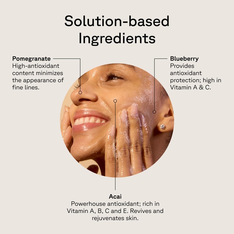 Acure Brightening Cleansing Gel - Vegan Face Scrub, Gentle Facial