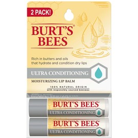 Burt's Bees Bálsamo labial hidratante ultra acondicionador, hidratante labial rico en aceites y mantequillas, 2 tubos, 0.15 onzas.
