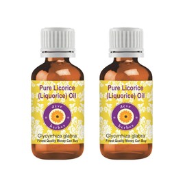 Deve Herbes Liquorice Oil (Glycyrrhiza glabra) | Infused | Pure | Non-Sticky | Lightweight | for Facial Care | Men & Women | 30ml X 2 (2 oz)