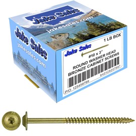 Jake Sales #10 x 3 Bronze Star Multipurpose Exterior Coated Modified Truss Head Cabinet Wood Screw Torx/Star Drive Head - (1 Pound - 62 Approx. Screw Count)