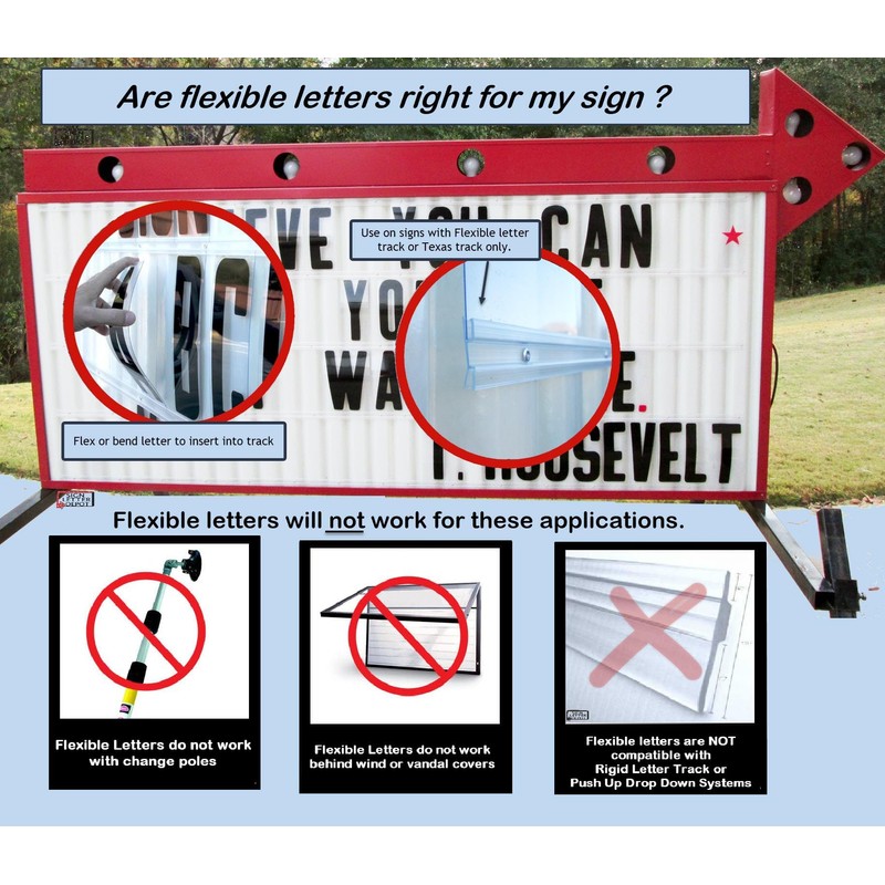 Marquee Letters for Portable Road Signs - 8 Inch Black