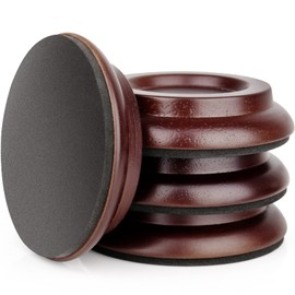 Upright Piano Caster Cups,Eison Solid Sapeliwood Piano Caster Piano Leg Floor Protectors with Non-Slip & Anti-Noise Foam for Hardwood Floor (Dark Brown)