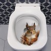 3D Squirrel Toilet Lid Decal, Brown Botanical Sticker, Waterproof Vinyl,